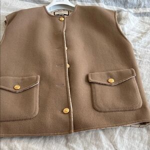 Gucci Brown Coat with Gold Button